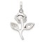Sterling Silver Rose Pendant Jewelry FindingKing 27.7mm x 19.3mm